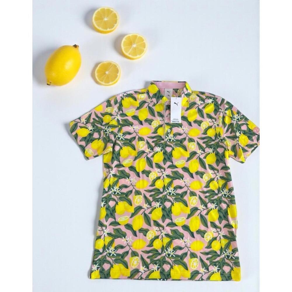 $90  Puma Arnold Palmer Lemon Branch Golf Polo Pale Pink 630299 SIZE Large